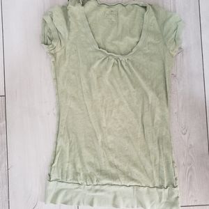 Forever 21 Short Sleeve Scoop Neck Light Green Long T Shirt Large